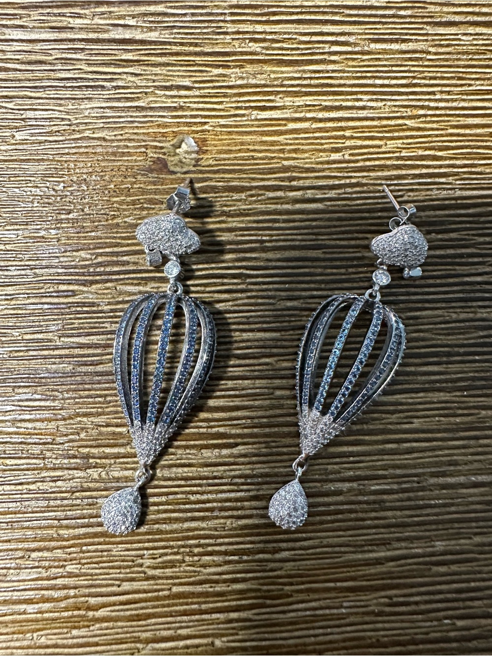 Luxury Hot Balloon Drop Earrings - Crystal Teardrop Dangle 925 silver